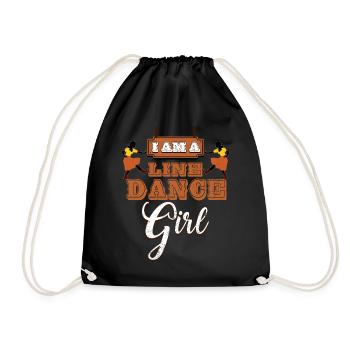 Line dance, line dancing country western - Drawstring Bag - black - Front