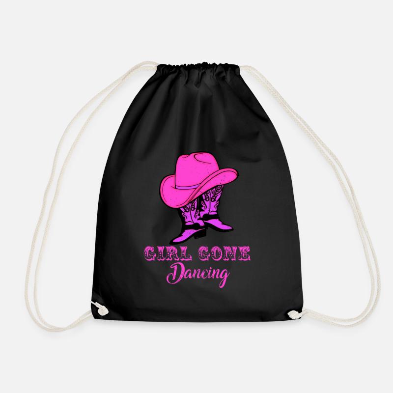 Line dancing, line dancing boots - Drawstring Bag - black
