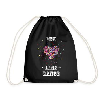 Ich liebe LINEDANCE - Turnbeutel - Schwarz - Vorne