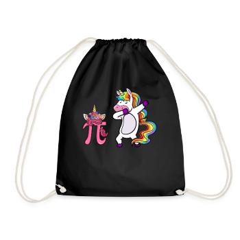 Dabbing Pi Einhorn - Turnbeutel - Schwarz - Vorne