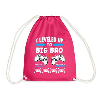 I Leveled Up To Big Bro - Turnbeutel - Fuchsia - Vorne