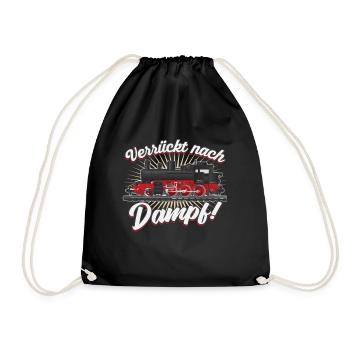 Verrückt nach Dampf Dampflok - Turnbeutel - Schwarz - Vorne