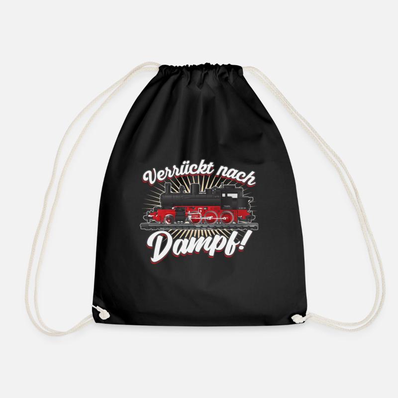 Verrückt nach Dampf Dampflok - Turnbeutel - Schwarz