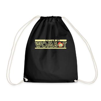 Wombat2 02 01 - Drawstring Bag - black - Front