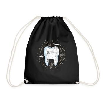 Zahn Zahnarzt Dental Hygiene Dentisten Halloween - Turnbeutel - Schwarz - Vorne