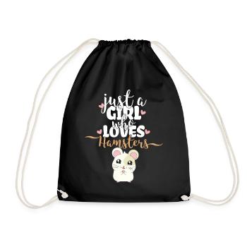 Just A Girl Who Loves Hamsters | Hamster - Turnbeutel - Schwarz - Vorne