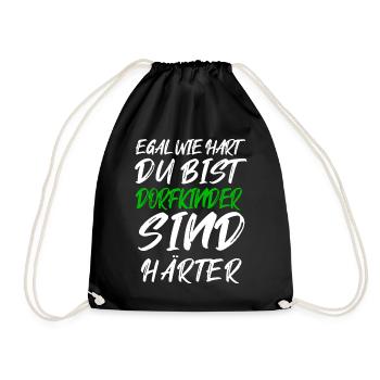 Dorfkinder sind härter – Graffiti Text - Turnbeutel - Schwarz - Vorne