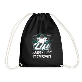 Workout motivation bodybuilder training - Drawstring Bag - black - Front