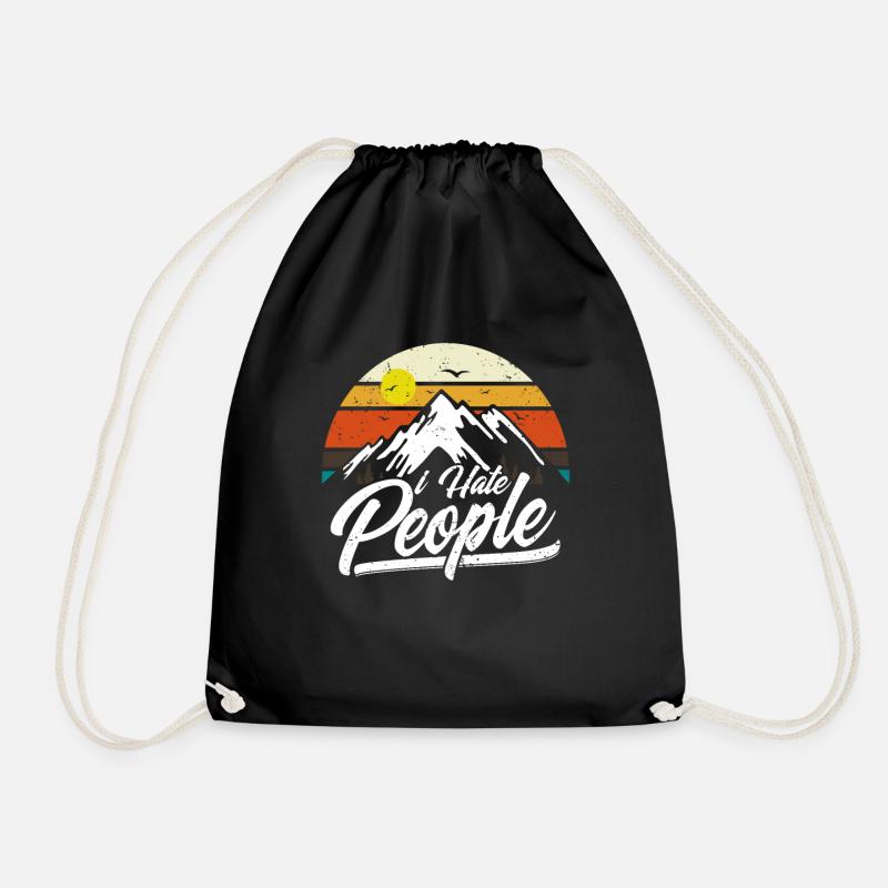 I Hate People Berge Camping Wandern Geschenk - Turnbeutel - Schwarz