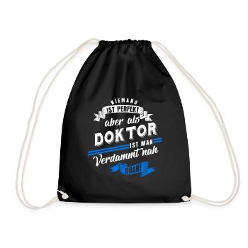 Doktor Doktortitel Doktorarbeit - Turnbeutel - Schwarz - Vorne