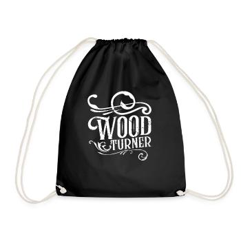 Wood Turning Woodturners Wood Turning Woodturners - Drawstring Bag - black - Front