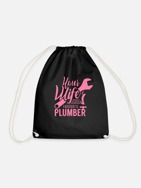 Team plumber plumbing plumber plumber - Drawstring Bag - black