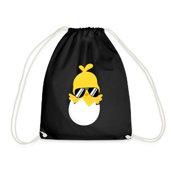 Ostern Küken Lustig Für Damen, Herren Und Kinder - Turnbeutel - Schwarz - Vorne