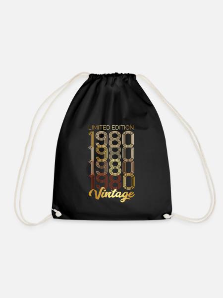 Geburtstag 1980 limited Edition Shirt - Turnbeutel - Schwarz