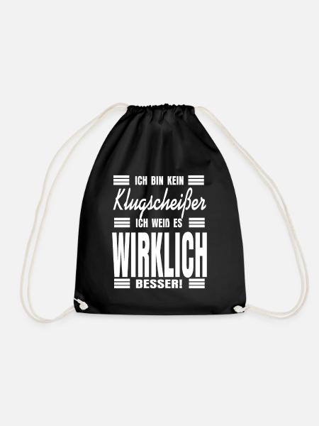 Besserwisser Universität Klassenbester - Turnbeutel - Schwarz
