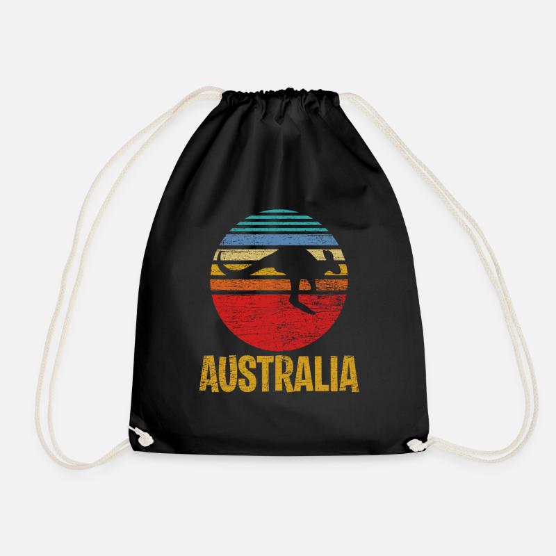 Australien Retro - Turnbeutel - Schwarz