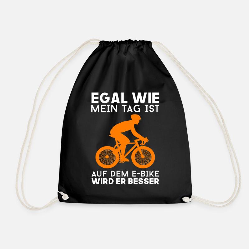 E-Biker E Bike Fahrer - Turnbeutel - Schwarz