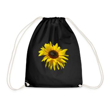 blooming sunflower, sunflowers, flowers, petals - Drawstring Bag - black - Front