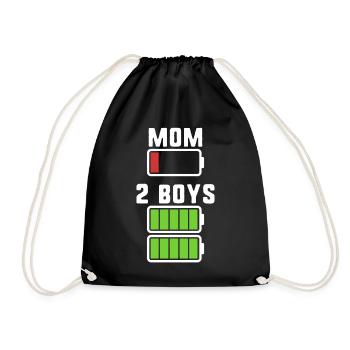 Fête des mères Mom of 2 Boys Mother Low Battery - Sac de sport léger - noir - Devant