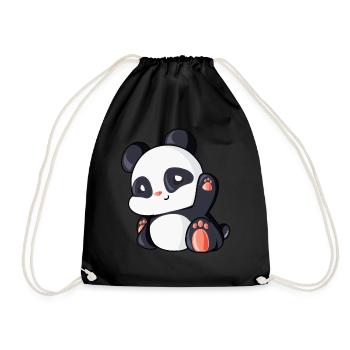 Panda mignon idée cadeau ours panda - Sac de sport léger - noir - Devant