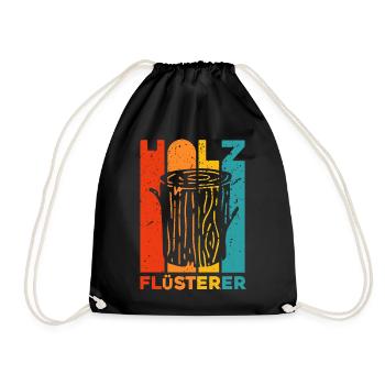 Holzflüsterer - Förster Schreiner Zimmermann Holzf - Turnbeutel - Schwarz - Vorne