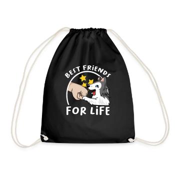 Best Friends for Life Husky Dog - Drawstring Bag - black - Front