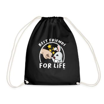 Best Friends for Life Hase Kaninchen - Turnbeutel - Schwarz - Vorne
