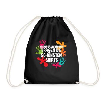 Kindergärtnerin Kindergarten Pädagogen - Turnbeutel - Schwarz - Vorne