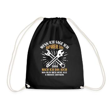 Witziges Vergesslicher KFZ Mechaniker Shirt - Turnbeutel - Schwarz - Vorne
