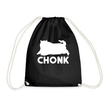 Chonk Dicke Katze - Turnbeutel - Schwarz - Vorne