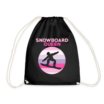 Snowboard Fahrer Snowboardfahrer Winterurlaub - Turnbeutel - Schwarz - Vorne