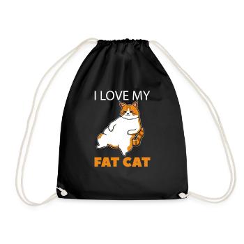 Big cat cat lover - Drawstring Bag - black - Front