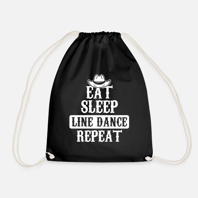 Line dance line dance dance - Drawstring Bag - black