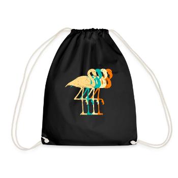 Flamant rose rétro - Sac de sport léger - noir - Devant