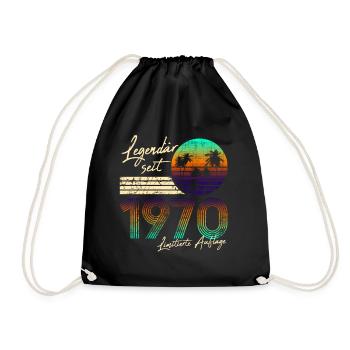 50th birthday men 50 legendary 1970 vintage - Drawstring Bag - black - Front