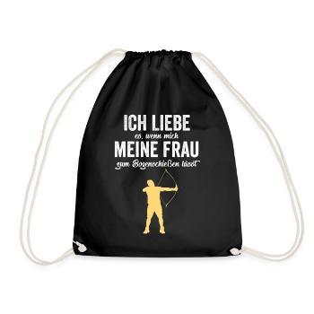 Bogenschütze Langbogen - Turnbeutel - Schwarz - Vorne