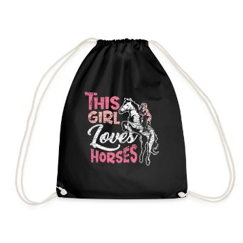 Horses love - Drawstring Bag - black - Front