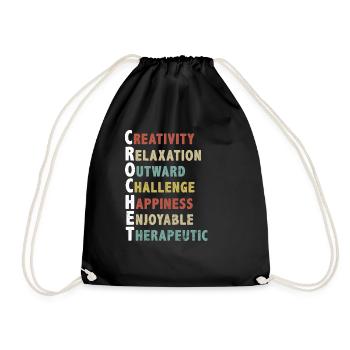 Crochet, cadeau au crochet - Sac de sport léger - noir - Devant