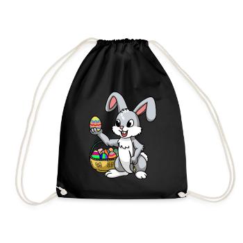 Osterhase Pâques oeufs Oeufs Joyeuses Pâques Enfant - Sac de sport léger - noir - Devant