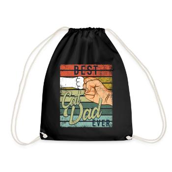 Best Cat Dad Ever - Drawstring Bag - black - Front
