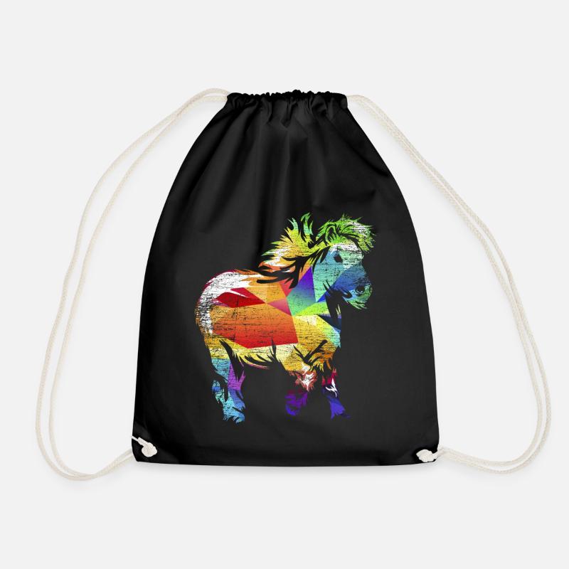 Shetlandpony Geschenk - Turnbeutel - Schwarz