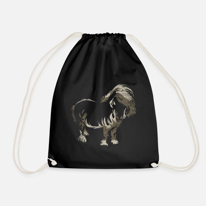 Shetlandpony Geschenk - Turnbeutel - Schwarz