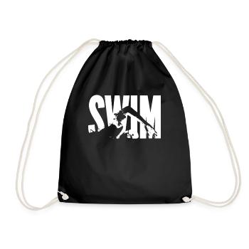 Schwimmer - Swim - Turnbeutel - Schwarz - Vorne