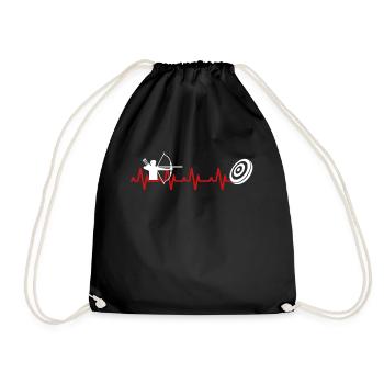 Lustige Bogenschießen-Herzschlag-Geschenke - Turnbeutel - Schwarz - Vorne