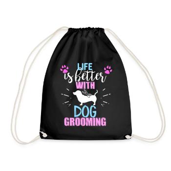 La vie est meilleure avec le toilettage des chiens - Sac de sport léger - noir - Devant