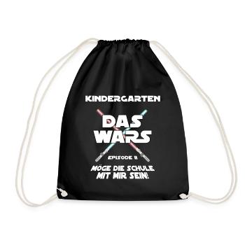 Einschulung 2026 Kindergarten das wars - Episode 2 - Turnbeutel - Schwarz - Vorne