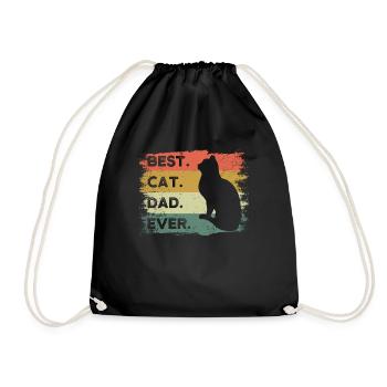Best Cat Dad Ever - Drawstring Bag - black - Front