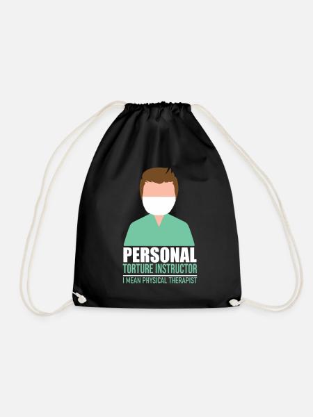 Physiotherapist physiotherapy git idea - Drawstring Bag - black