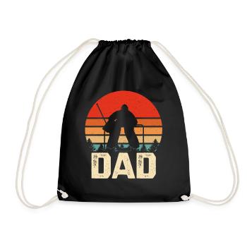 Chandail de la fête des pères de papa gardien de hockey sur glace - Sac de sport léger - noir - Devant