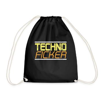 Techno Raver Rave Festival - Turnbeutel - Schwarz - Vorne